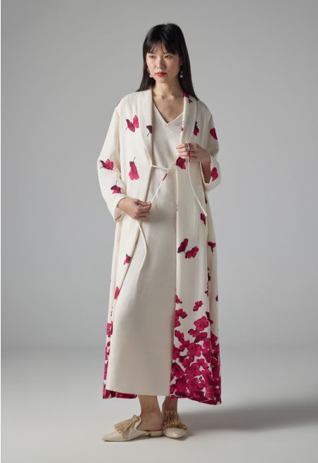 Floral Print Maxi Abaya 