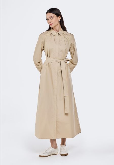 Solid Belted Dress