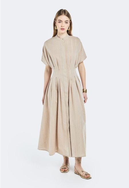 Sequin Embellished Pleated Dress (2 PCS)