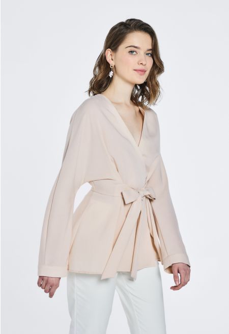 Wrap Attached Belt Kimono