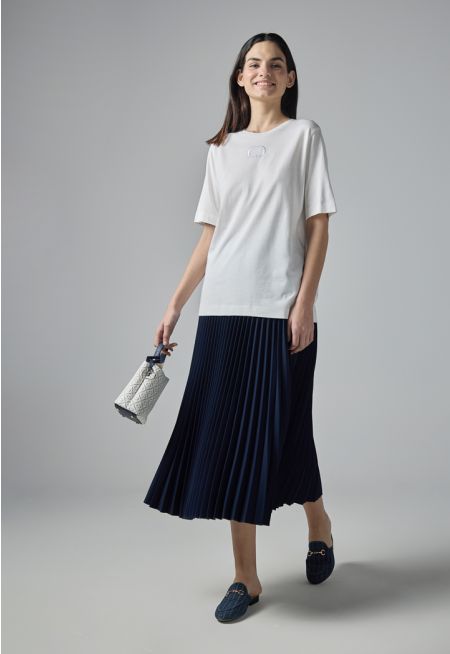 Solid Pleated Skirt