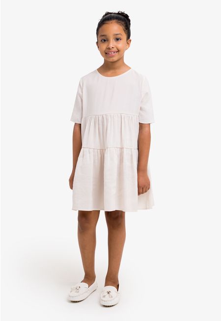 Basic Tiered Short Sleeved Dress