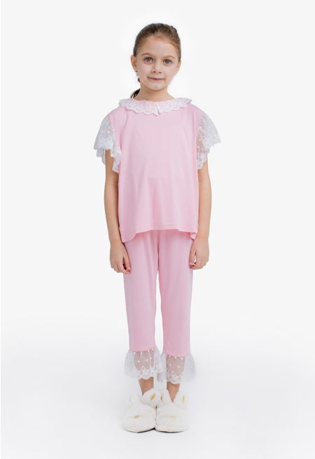 Top and 3/4th Pants Pajama Set