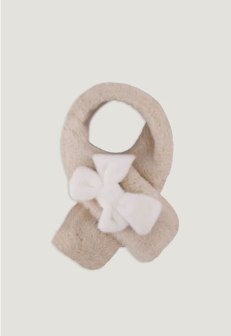 Contrast Bow Scarf