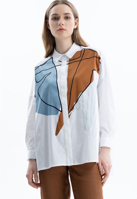 Abstract Print Shirt -Sale