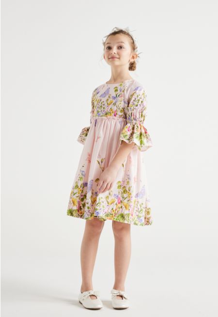 Gathered Waist Vibrant Dress