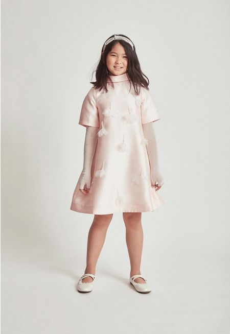 Detachable Sleeves Embellished Dress