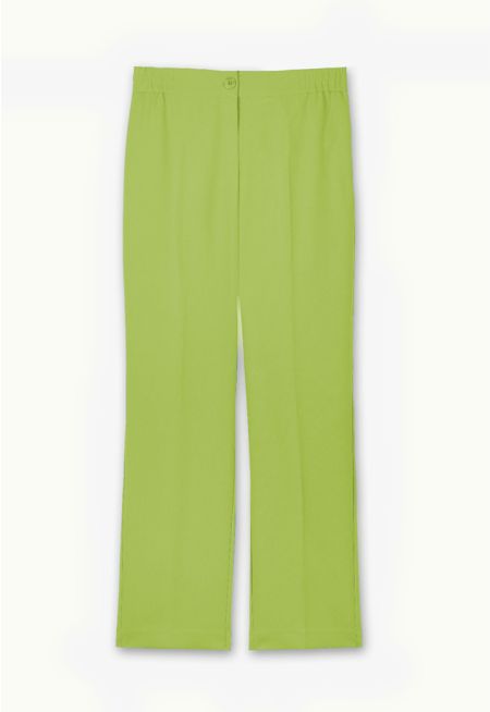 Solid Straight Leg High Waist Trouser