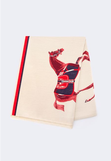 Iconic Horse Print Pashmina Scarf