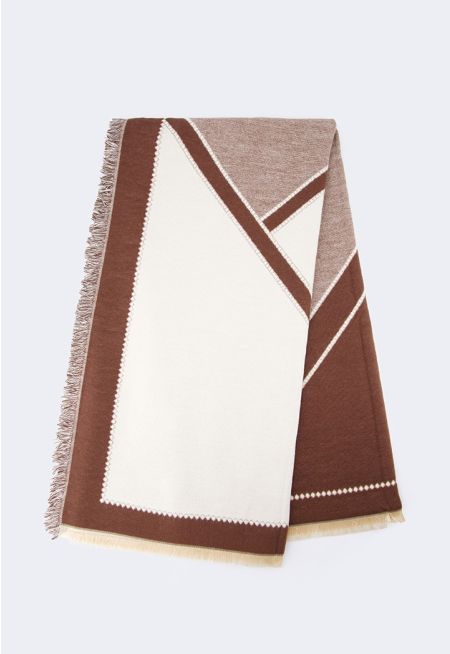 Contrast Geometric Pashmina Scarf