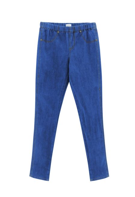 Elasticated Waist Faux Pockets Jeggings