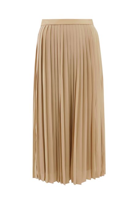 Even Pleated Solid Skirt