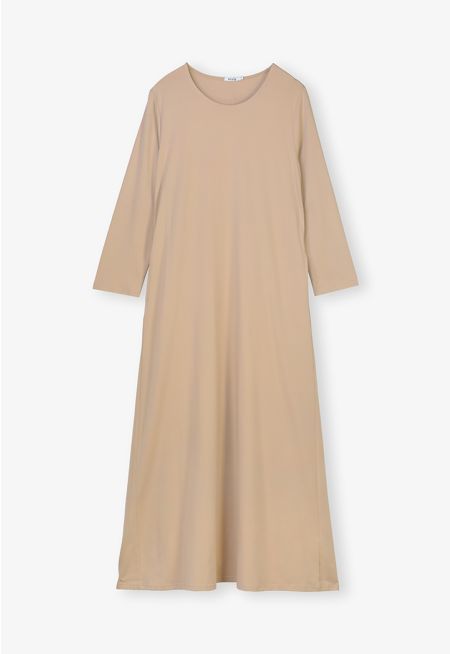 Solid A-Line Basic Dress