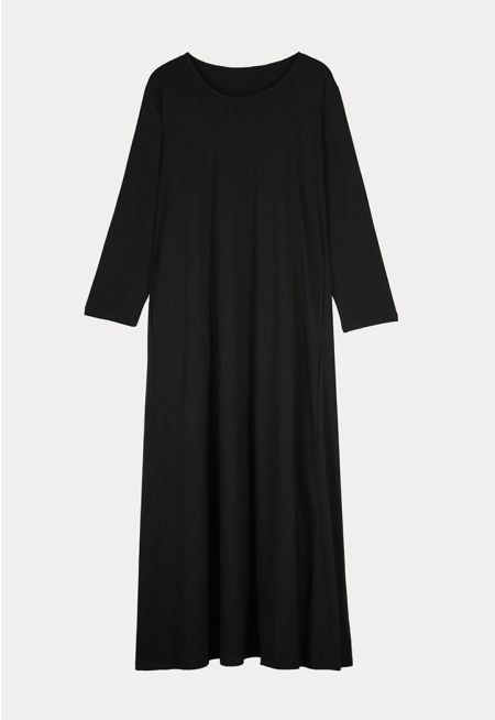 Solid A-Line Basic Dress