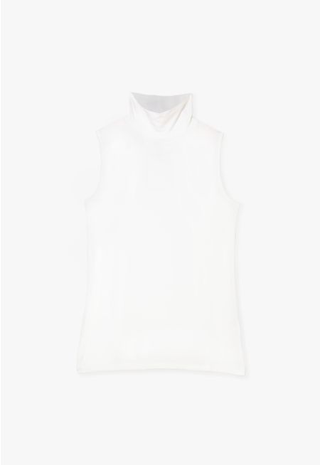 High Neck Sleeveless Basic Top