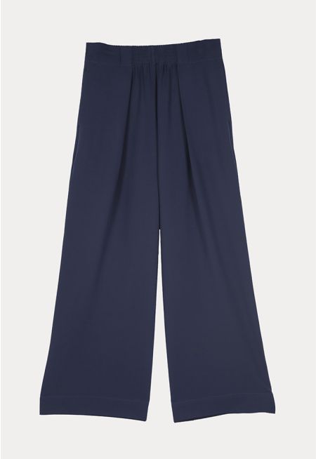 Solid Wide Leg Trousers