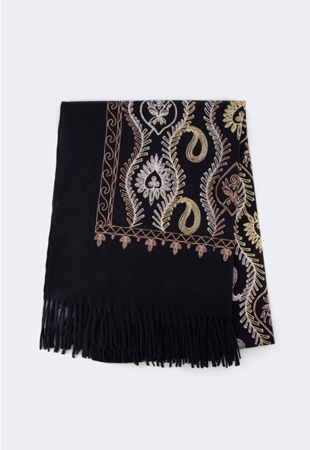 Embroidered Winter Shawl