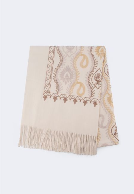 Embroidered Winter Shawl