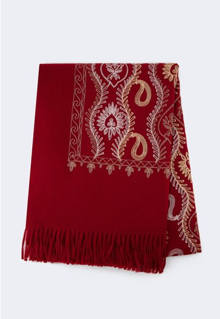 Embroidered Winter Shawl