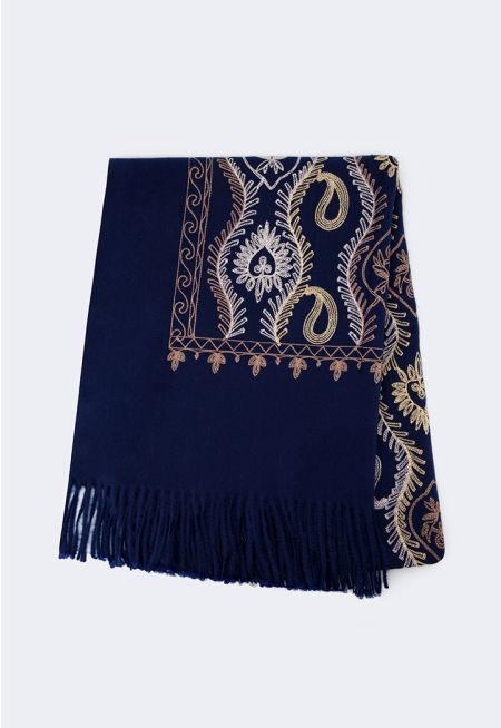 Embroidered Winter Shawl