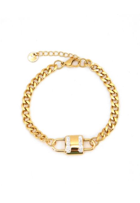 Embellished Padlock Charm Bracelet