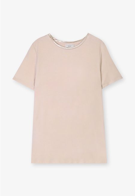 Basic T-Shirt With Lurex Neck