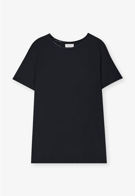 Basic T-Shirt With Lurex Neck