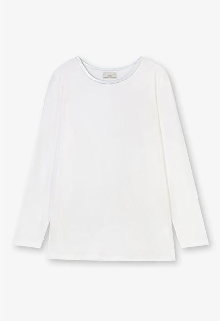 Basic Jersey T-Shirt With Lurex Neck