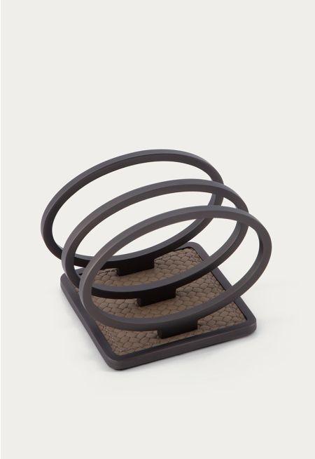 Tissue Holder With Leather Base