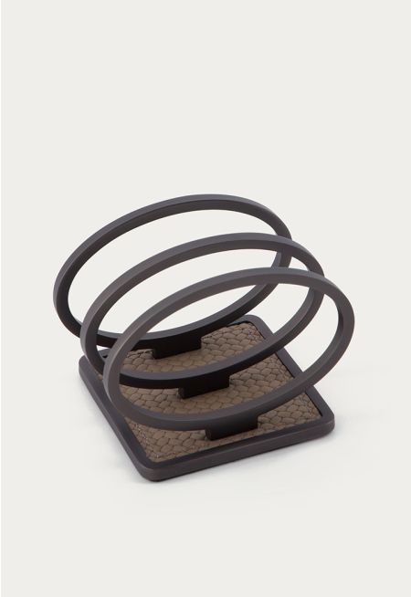 Tissue Holder With Leather Base