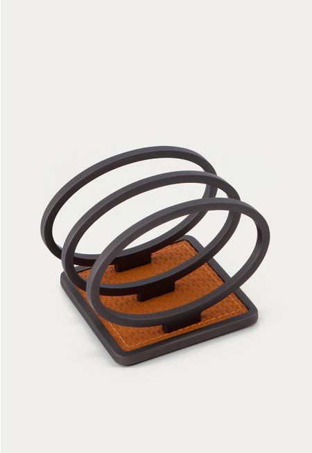 Tissue Holder With Leather Base