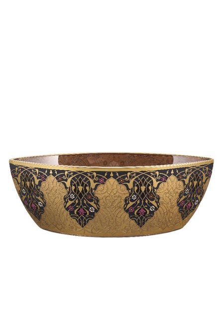 Glass Bowl Decorated Using 24-Carat Gold Gilding