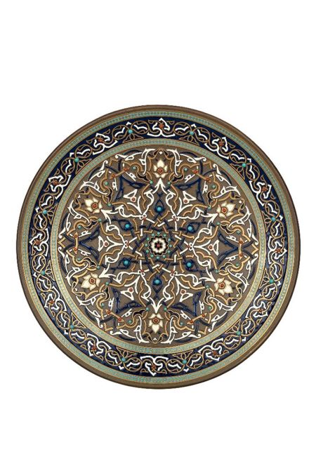 Glass Munakkas Plate Decorated Using 24-Carat Gold Gilding