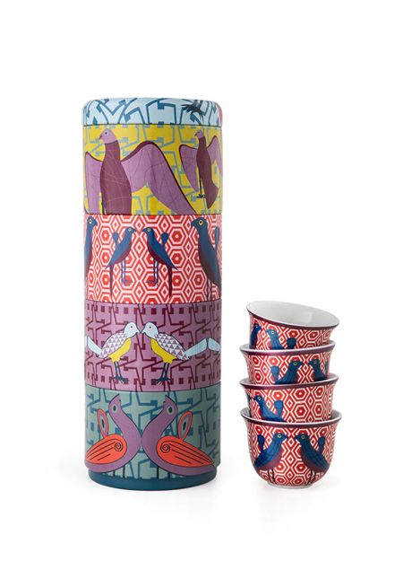 Tin Box With 2 Coffee Cups Porcelain Kashmir 90ml