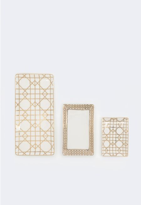 Rectangular Tray Set Of 3 Pcs