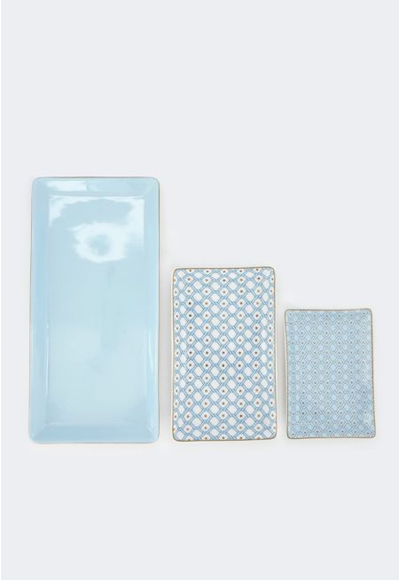 Rectangular Tray Set Of 3 Pcs