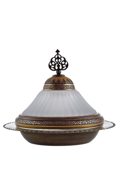 Decorative Shallow Pan Ottoman Collection Decorated Using 24-Carat Gold Gilding