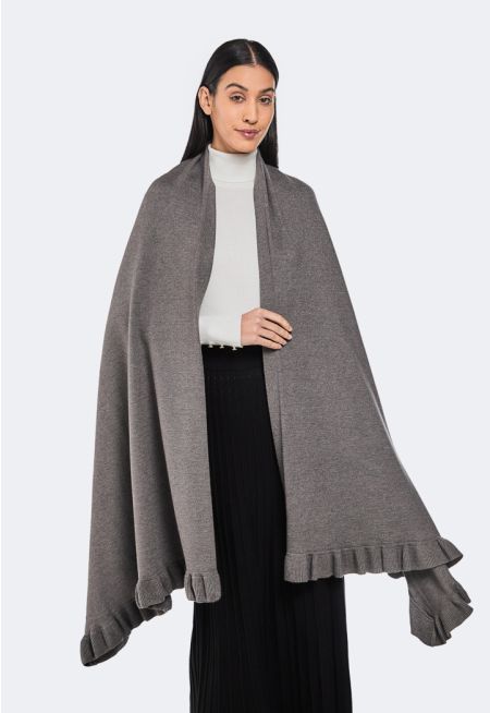 Solid Ruffled Cape