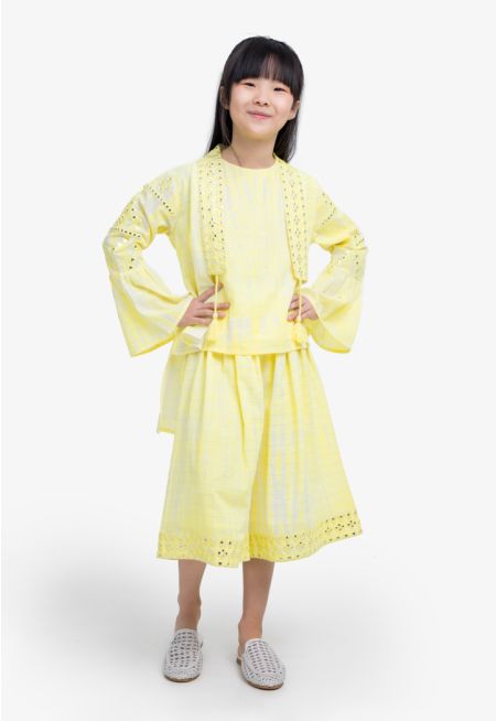 Printed Embroidered Jacket & Trouser Set