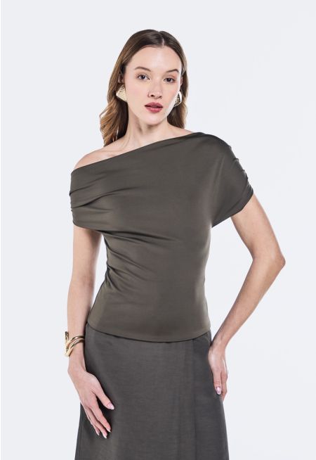 One Shoulder Draped Top