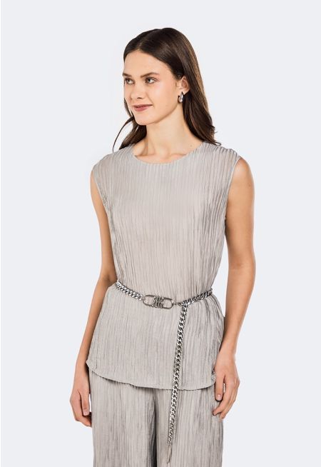 Sleeveless Textured Top