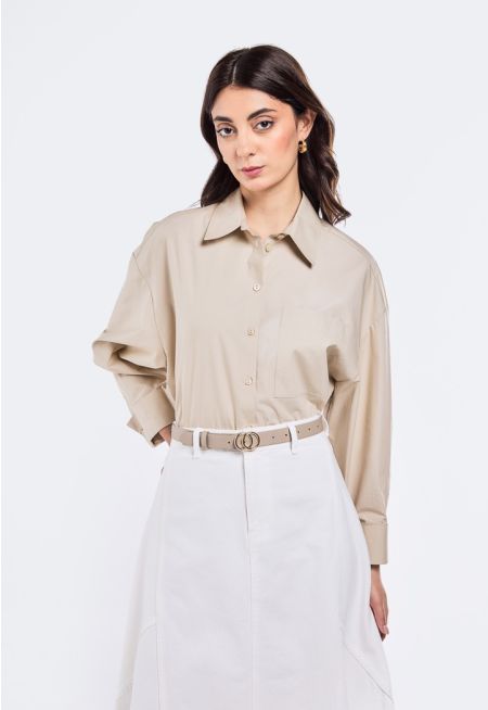 Drop Shoulder Solid Shirt