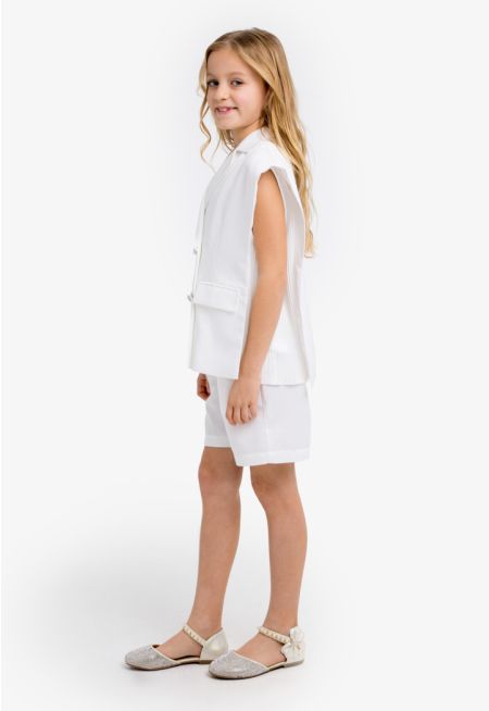 One Shoulder Jacket & Short Set