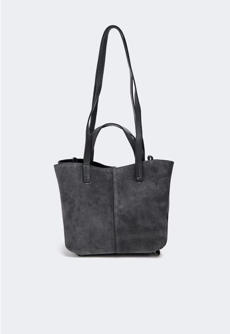 Suede Leather Suede Toe Bag