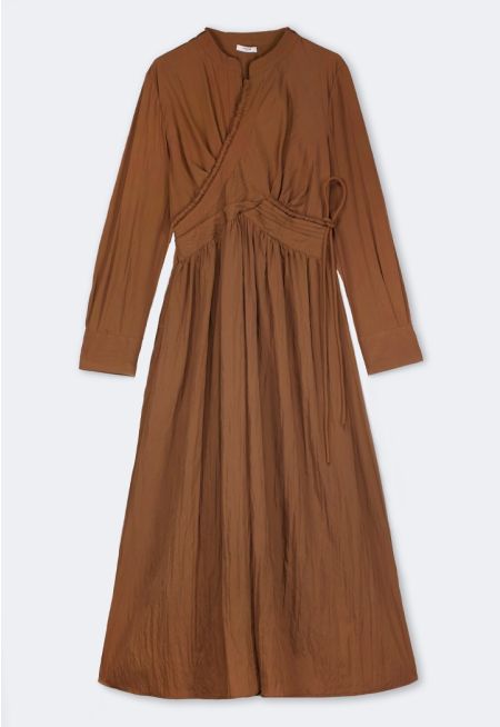 Elastic Waist Crinkled Dress