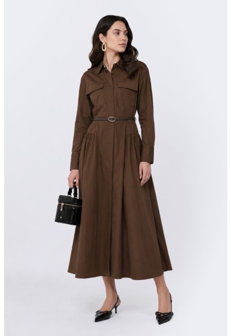 Belted Flared Dress