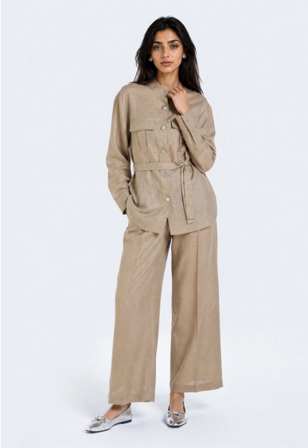 High-Low Jacket and Pants Set (2PCS)