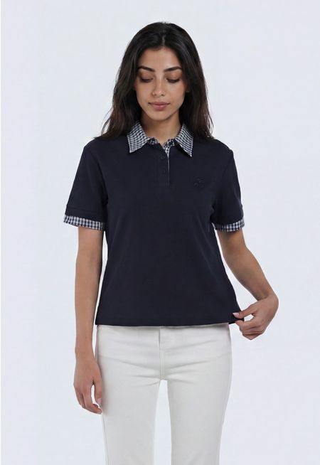 Check-Trim Polo Shirt
