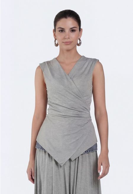 Jersey Wrap Top