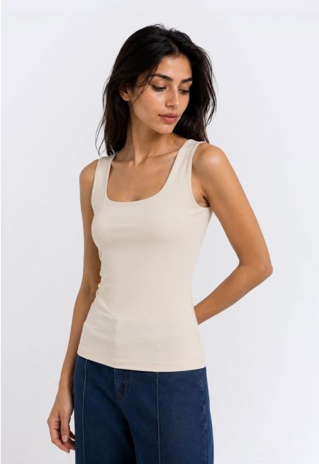 Sleeveless Jersey Tack Top